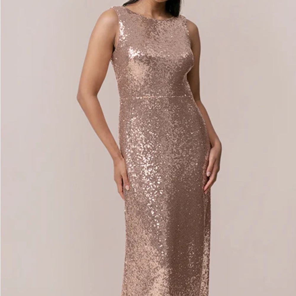 Revelry Rose Gold Sequin Maxi Dress